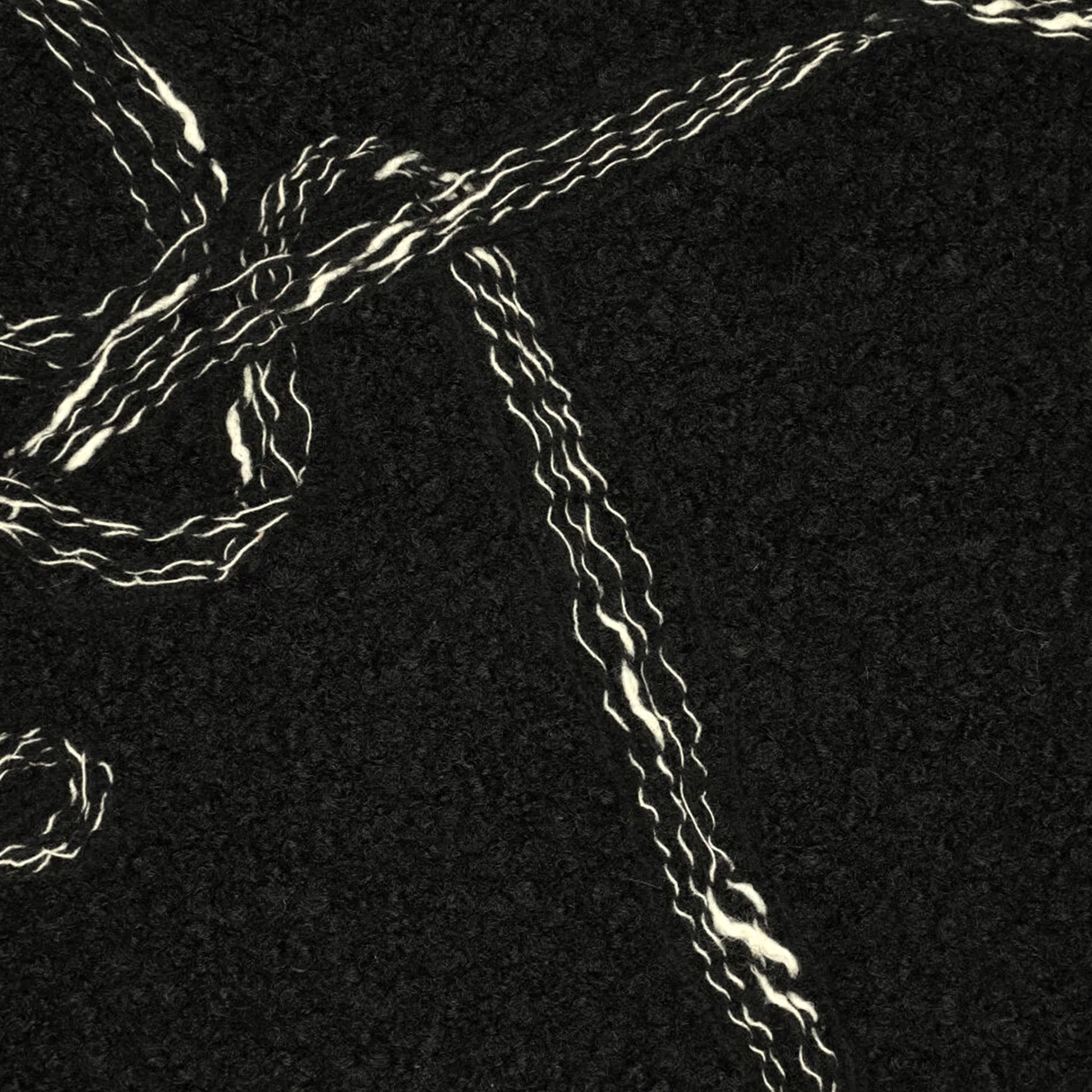 'yarn scramble' embroidered boucle knit coating - black/ivory