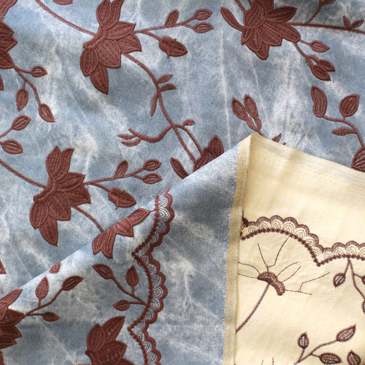 floral embroidered, supple waxed denim, Oeko-Tex Cert