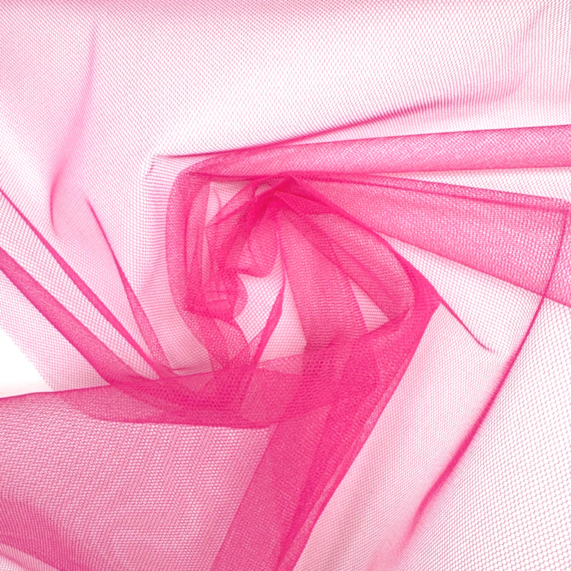 Italian, sheer and structured crisp mesh - hot pink