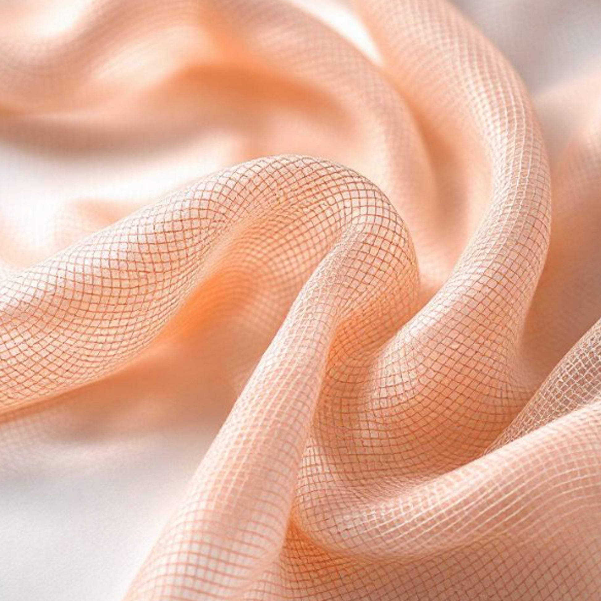 Italian, sheer and structured crisp mesh - melon