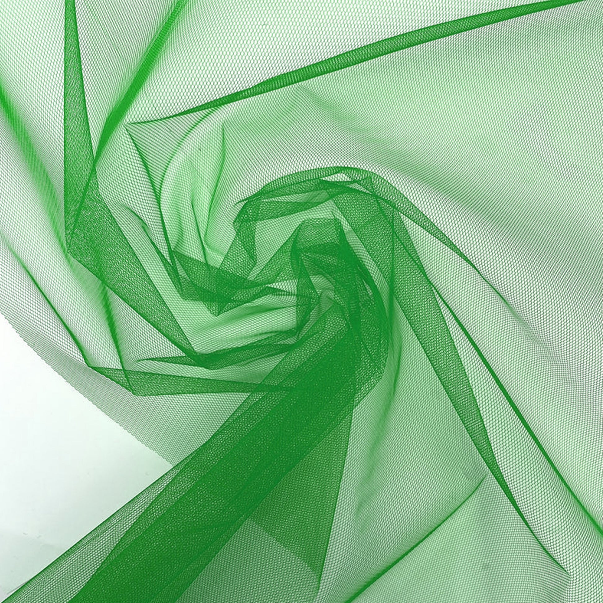 Italian, sheer and structured crisp mesh - kelly green