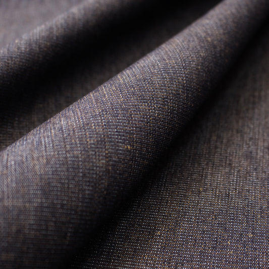 ottoman weave mid-weight selvage denim - indigo/caramel