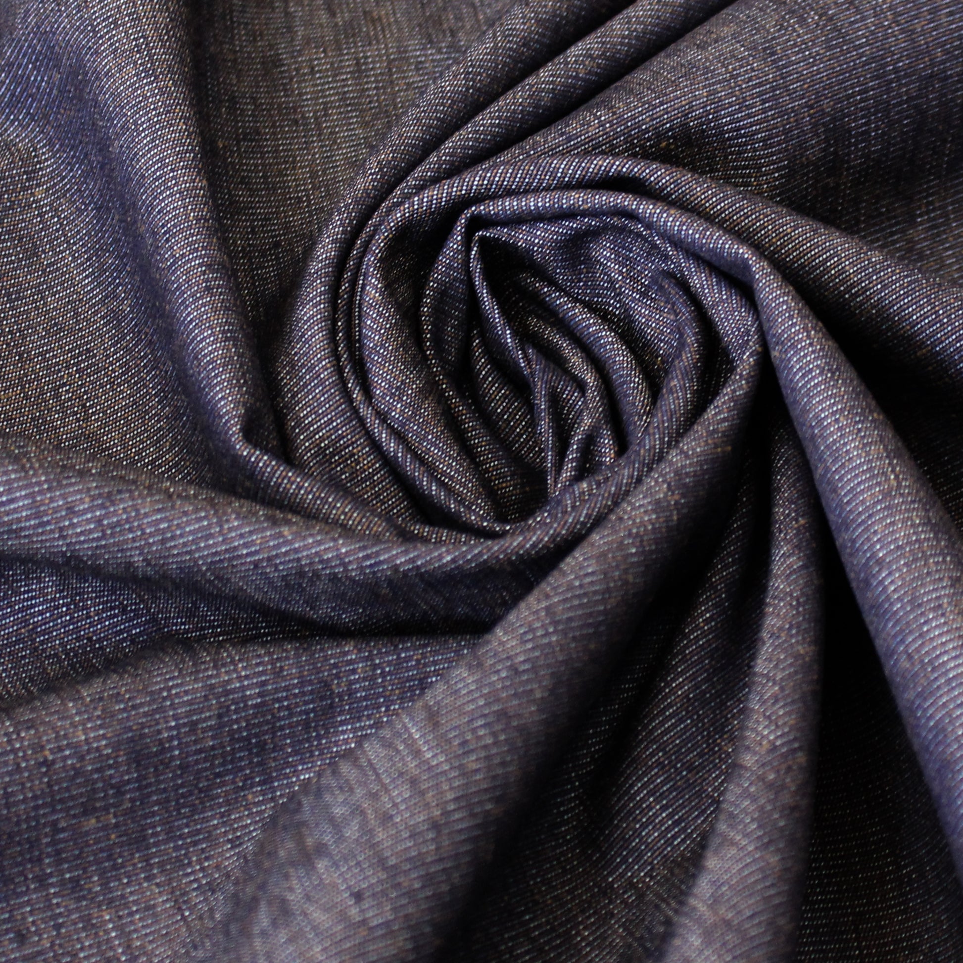 ottoman weave mid-weight selvage denim - indigo/caramel