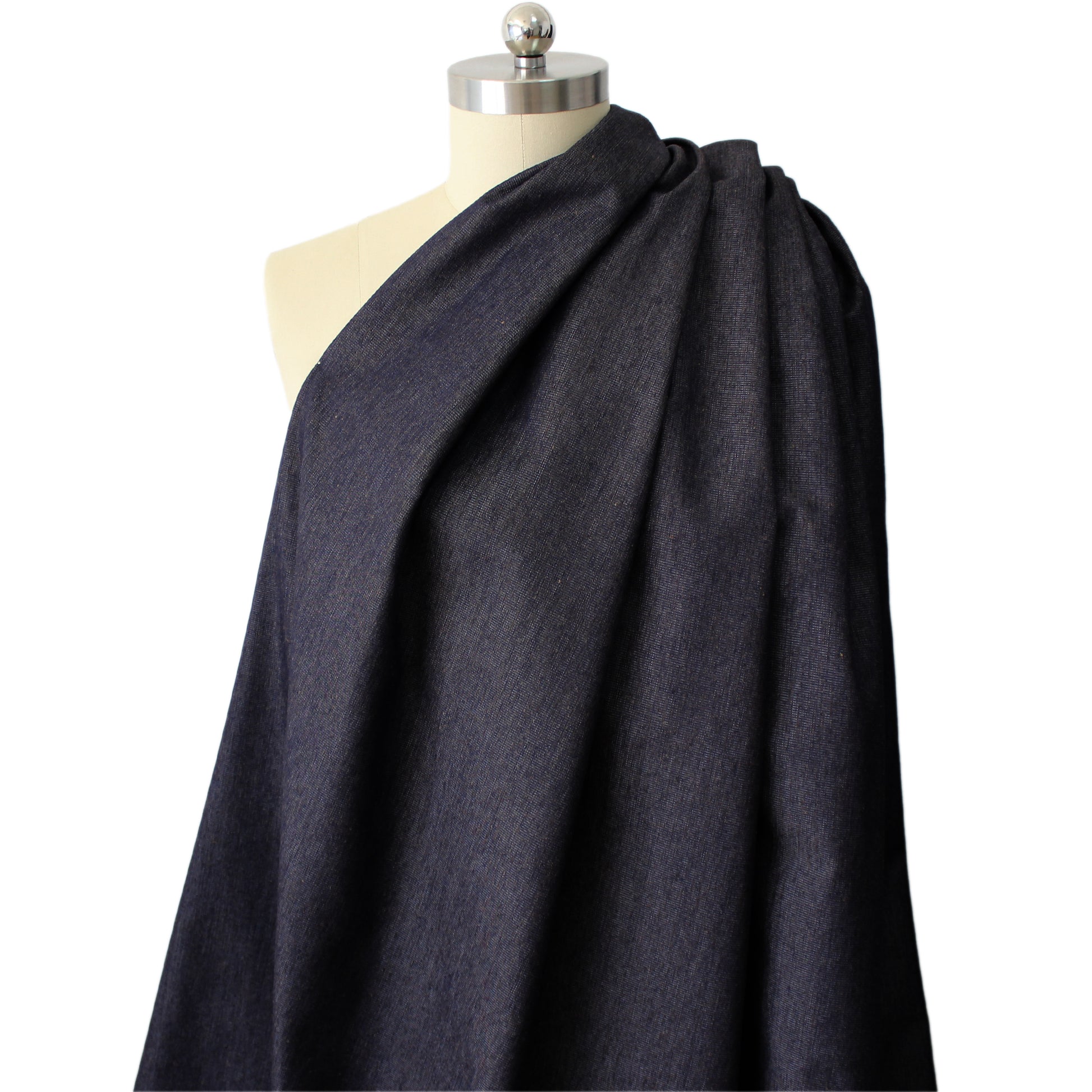 ottoman weave mid-weight selvage denim - indigo/caramel