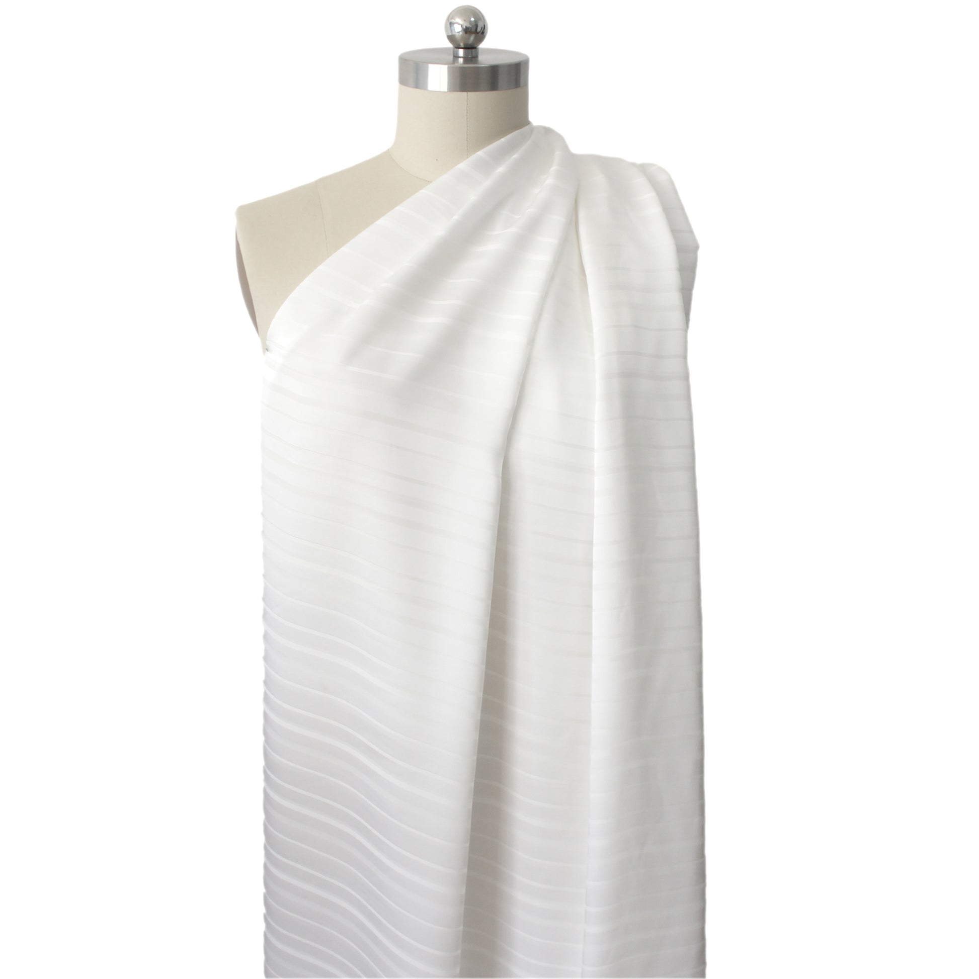 deadstock jacquard stripe acetate lining - soft white