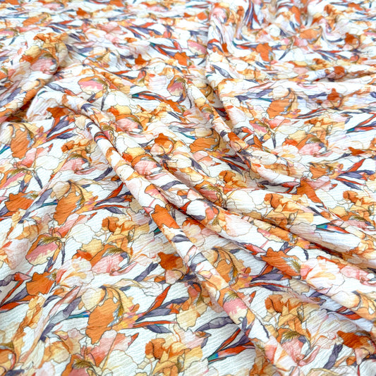 'coral iris' shirred crepe dressweight woven