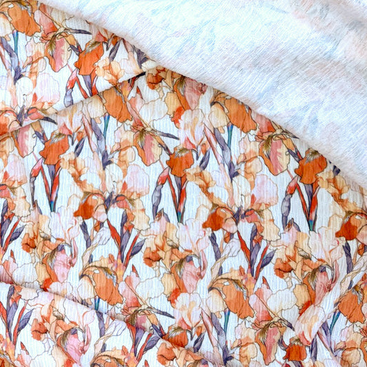 'coral iris' shirred crepe dressweight woven