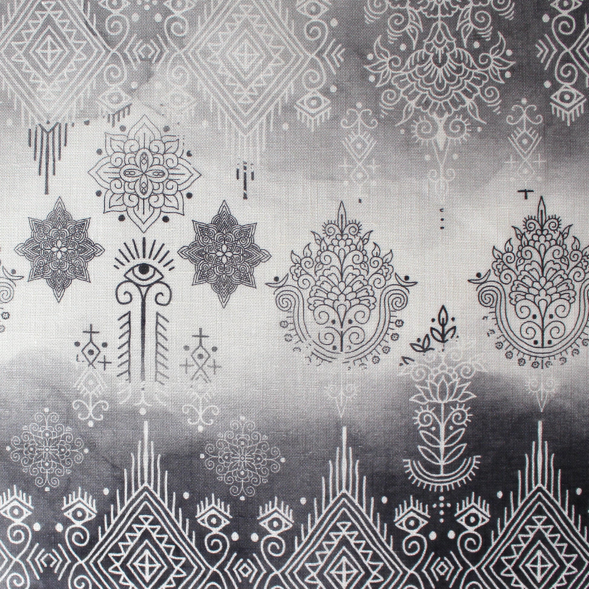 European 'floral medallion' linen dressweight woven