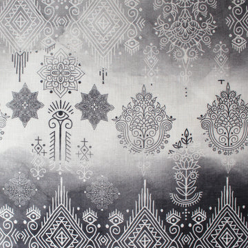 European 'floral medallion' linen dressweight woven