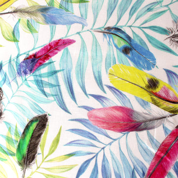 European 'birds of a feather' linen dressweight woven