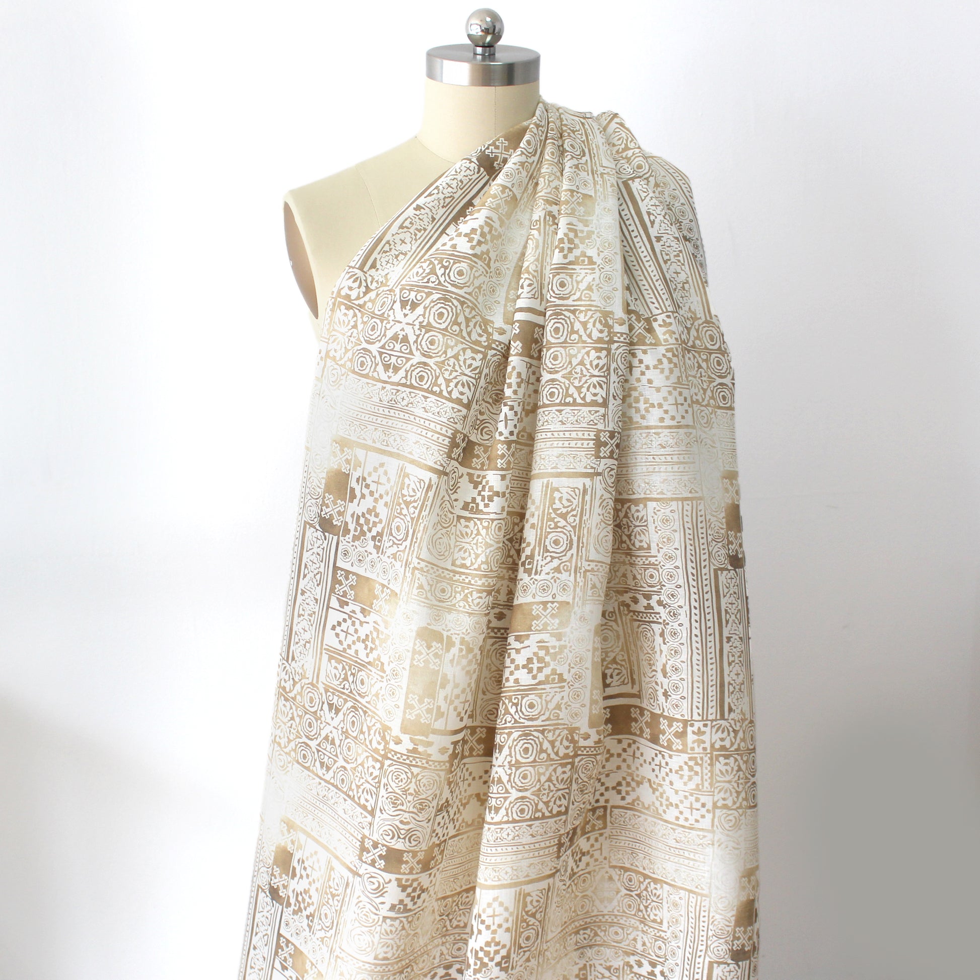 European 'travertine' linen dressweight woven