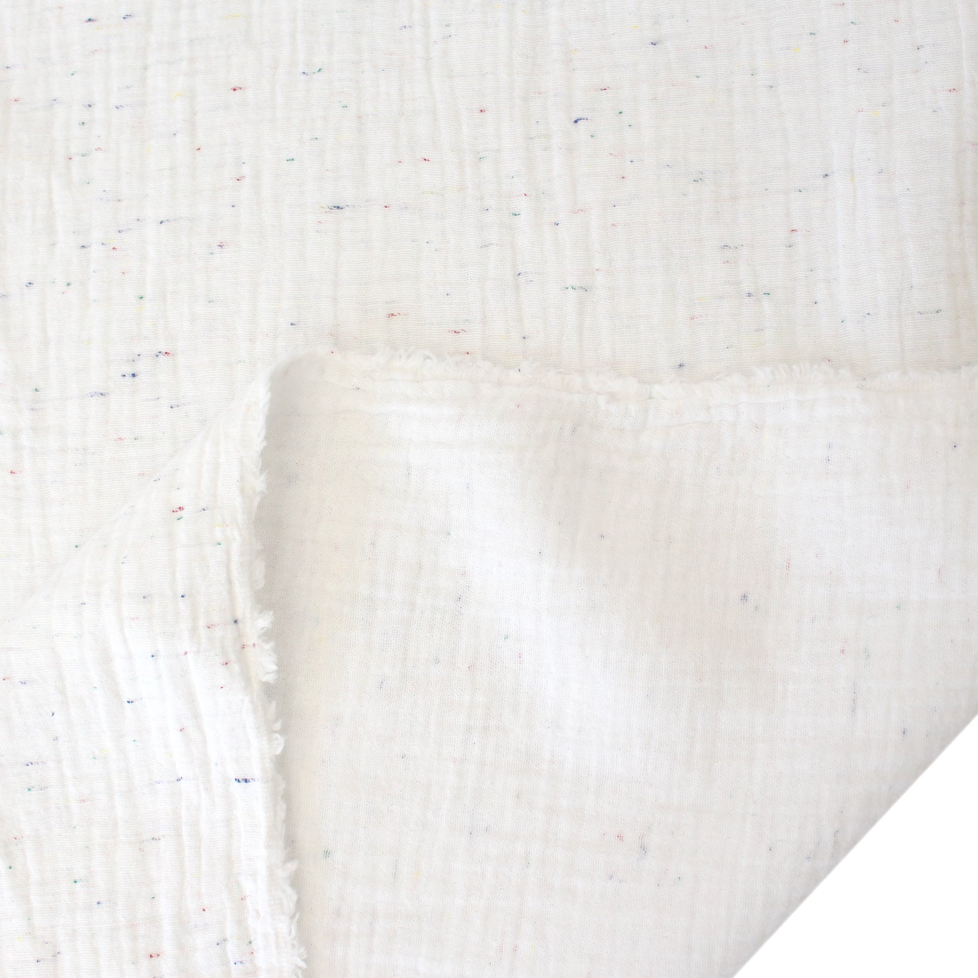 mousseline cotton double gauze - speckled white