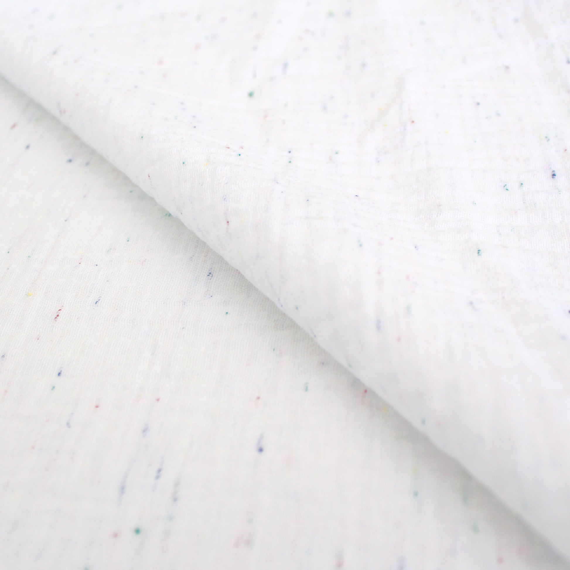 mousseline cotton double gauze - speckled white