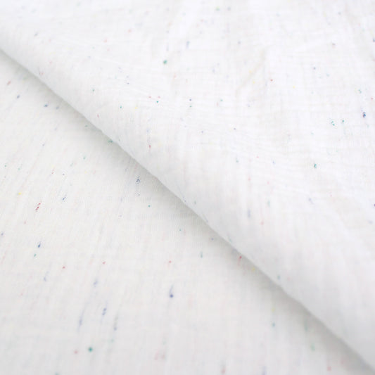 mousseline cotton double gauze - speckled white