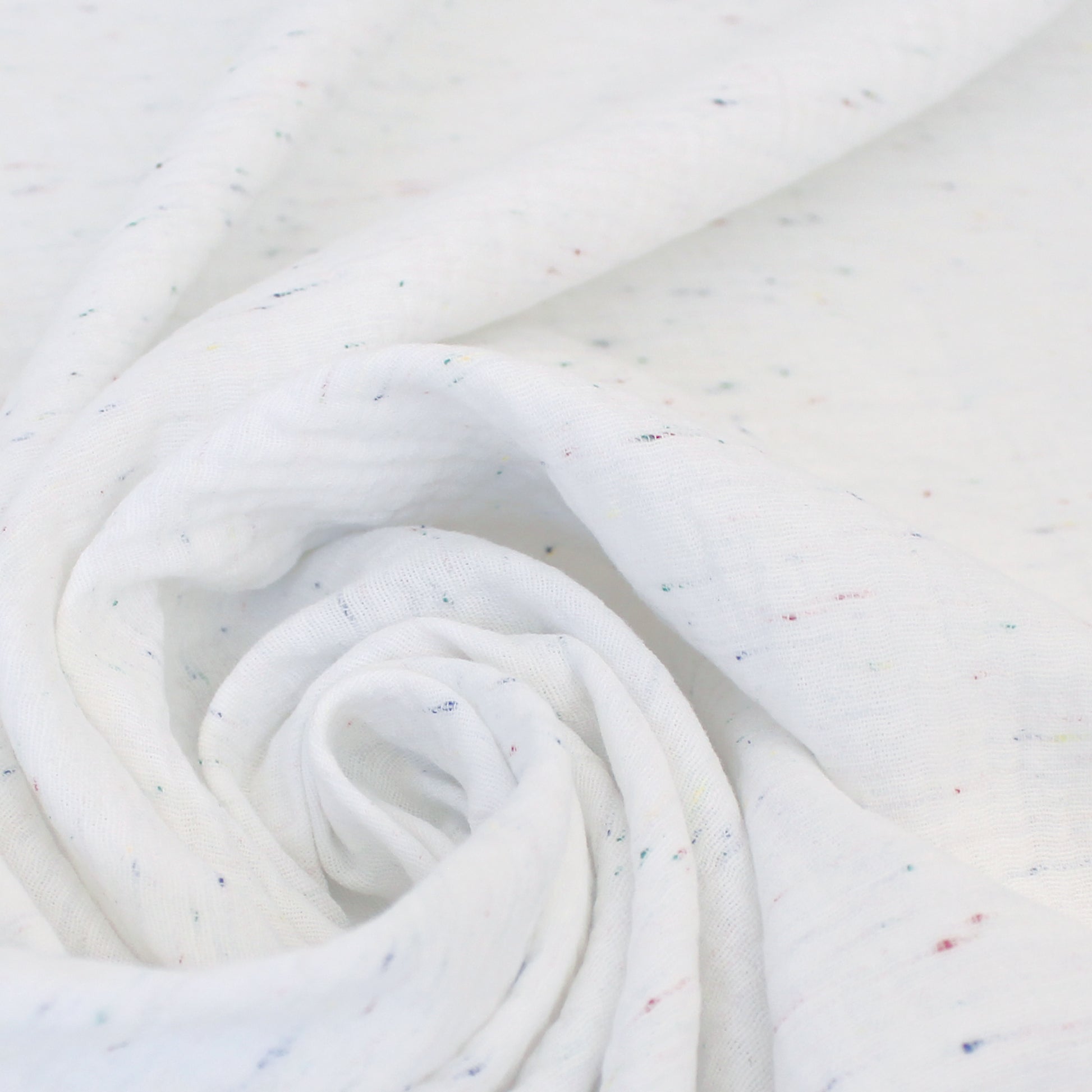 mousseline cotton double gauze - speckled white