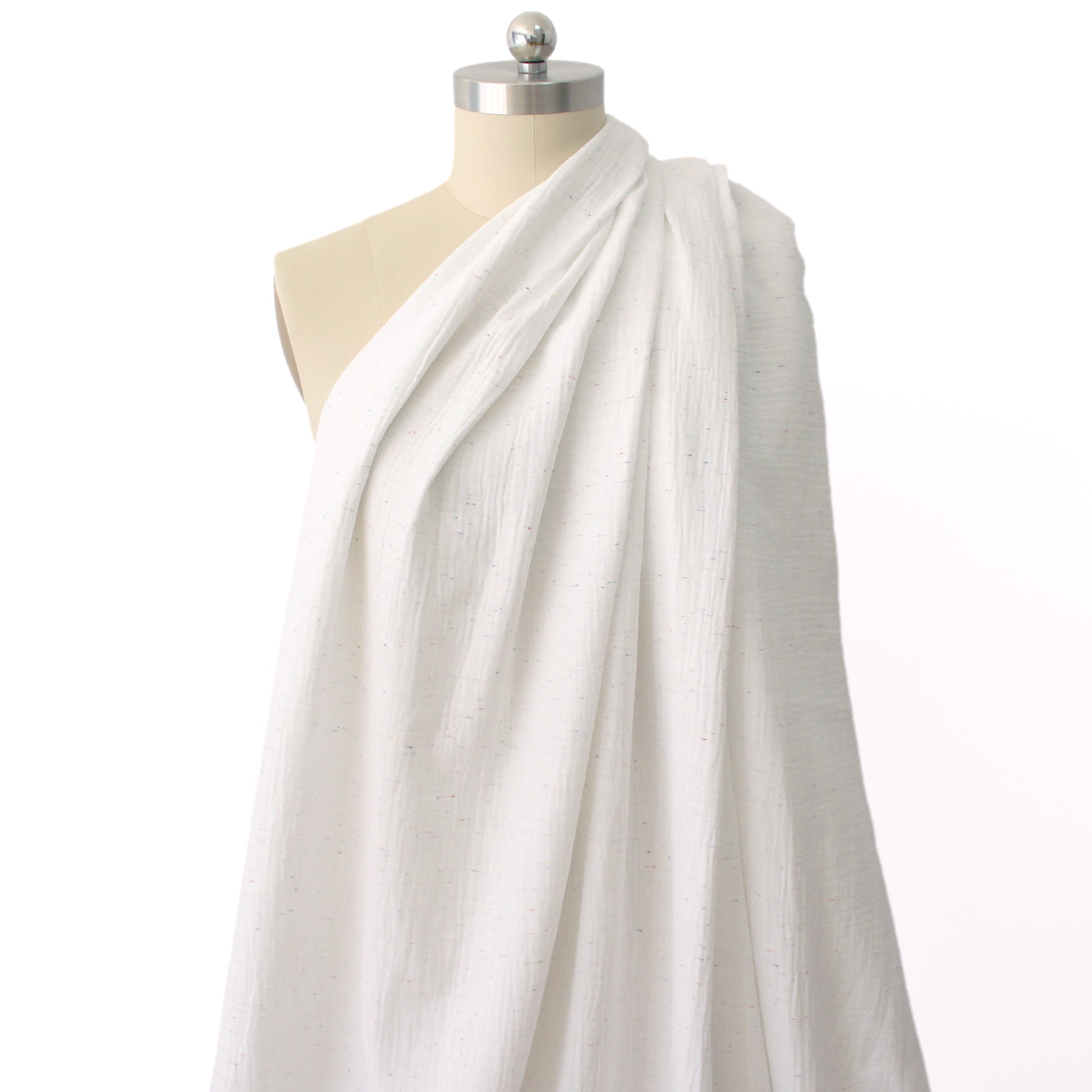mousseline cotton double gauze - speckled white