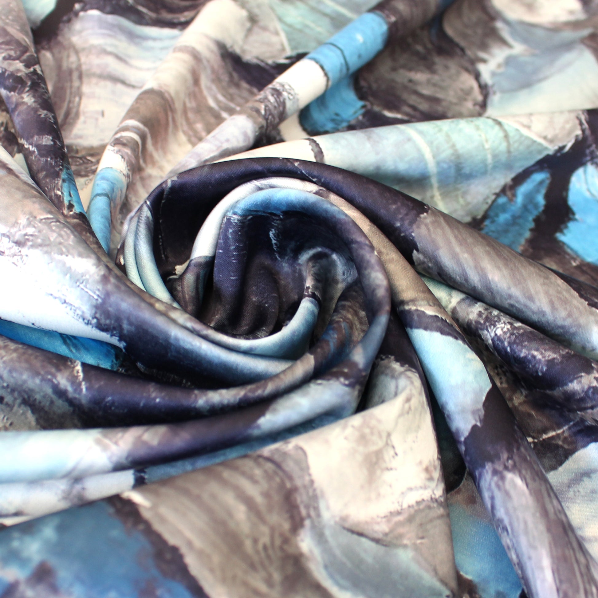 'coastal storm' stretch poly charmeuse