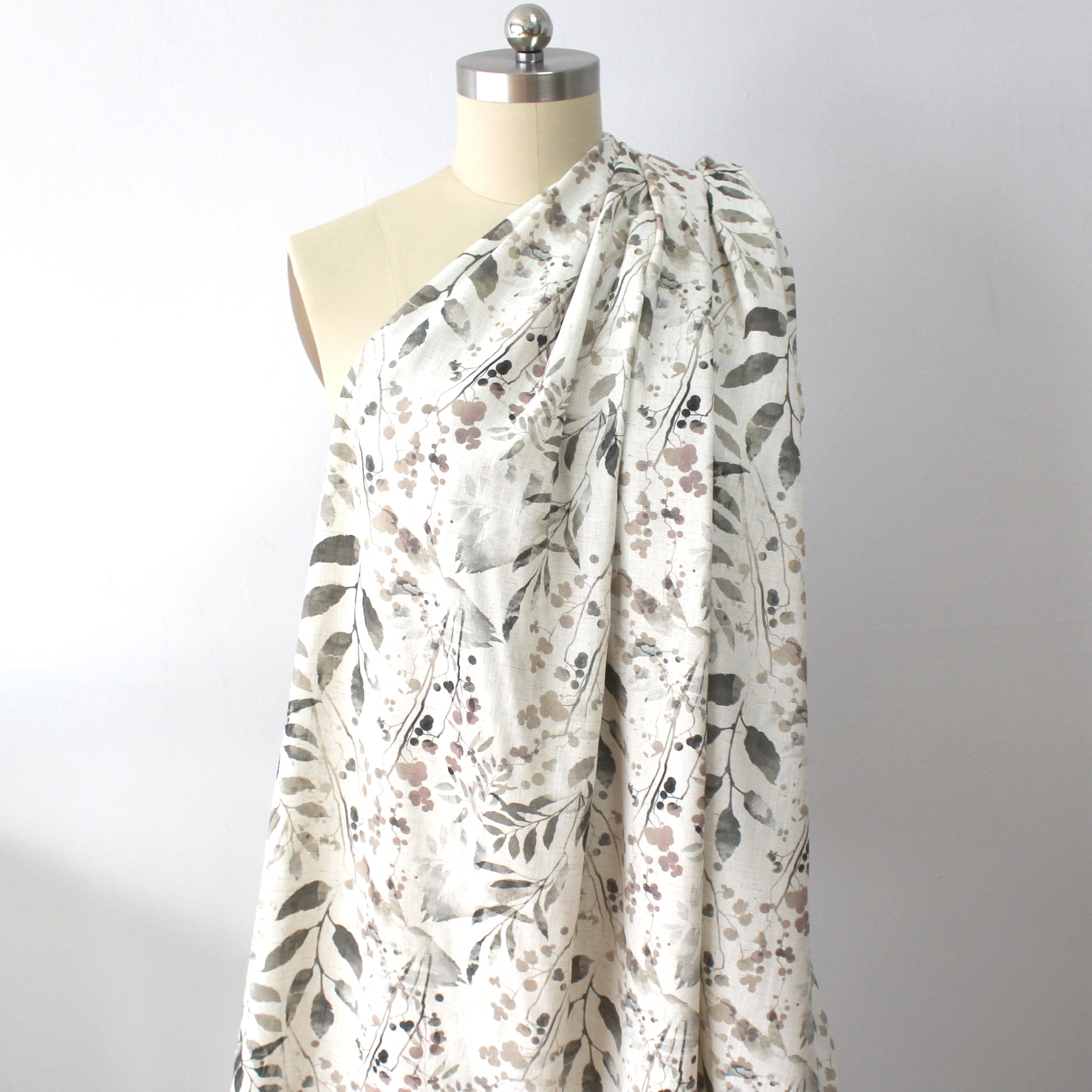 'olive leaf' linen dressweight woven, Oeko-Tex cert.