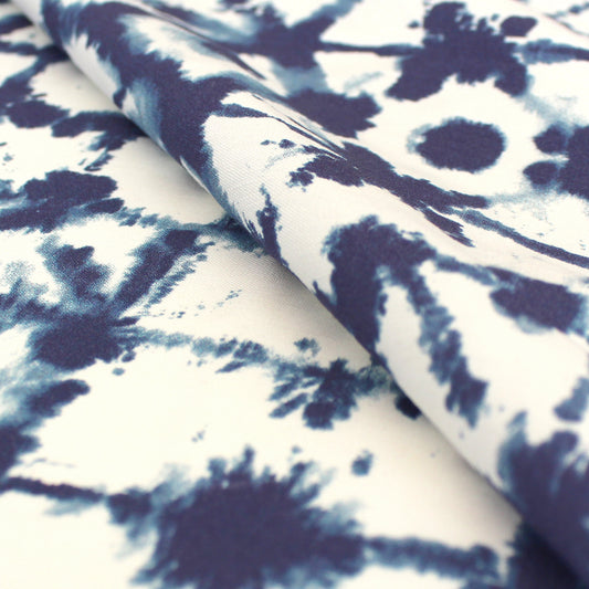 European shibori-style linen stretch woven