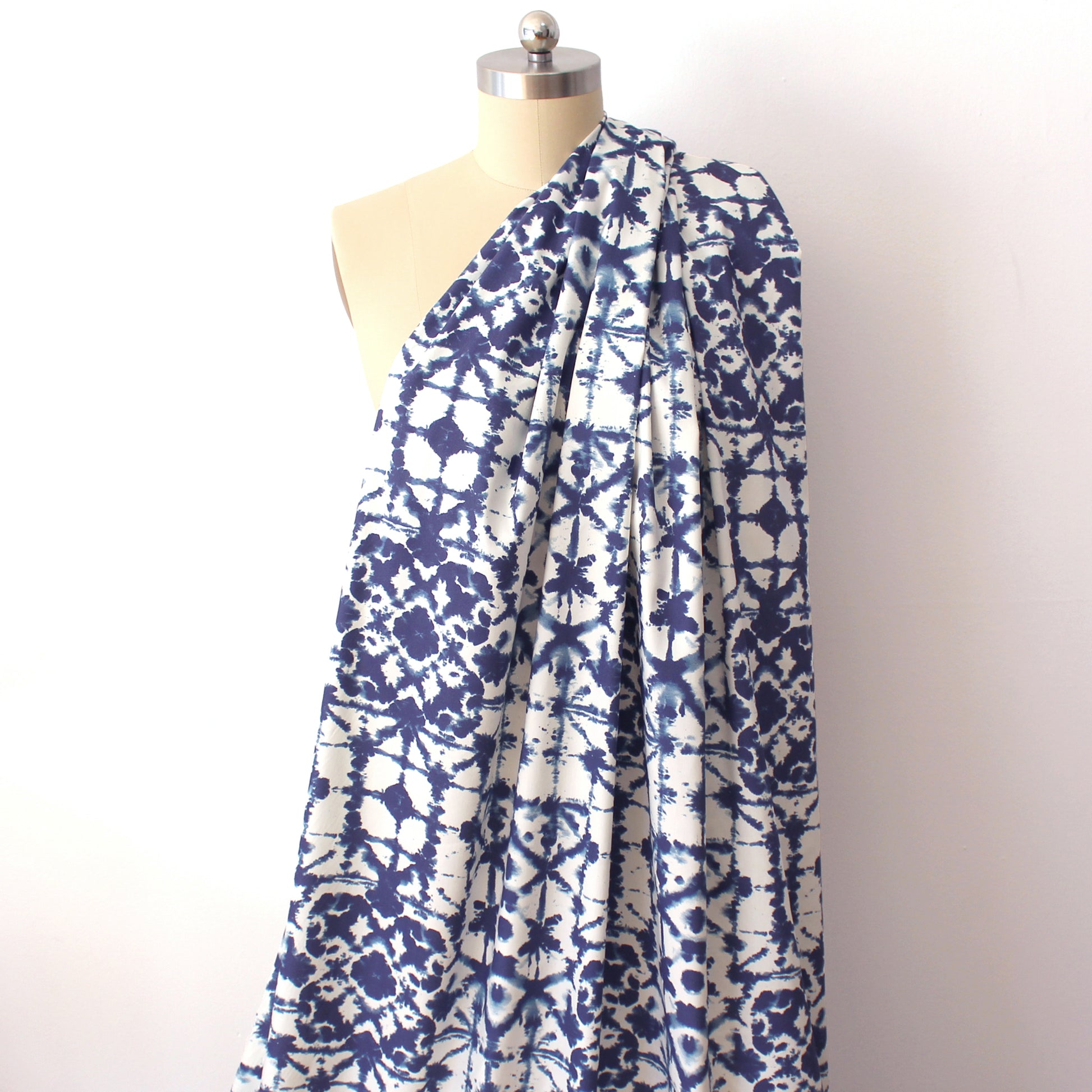 European shibori-style linen stretch woven