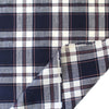 European metallic plaid linen stretch woven - navy