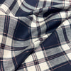 European metallic plaid linen stretch woven - navy