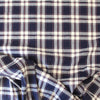 European metallic plaid linen stretch woven - navy