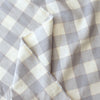 European buffalo check linen stretch woven - cool gray/rose gold