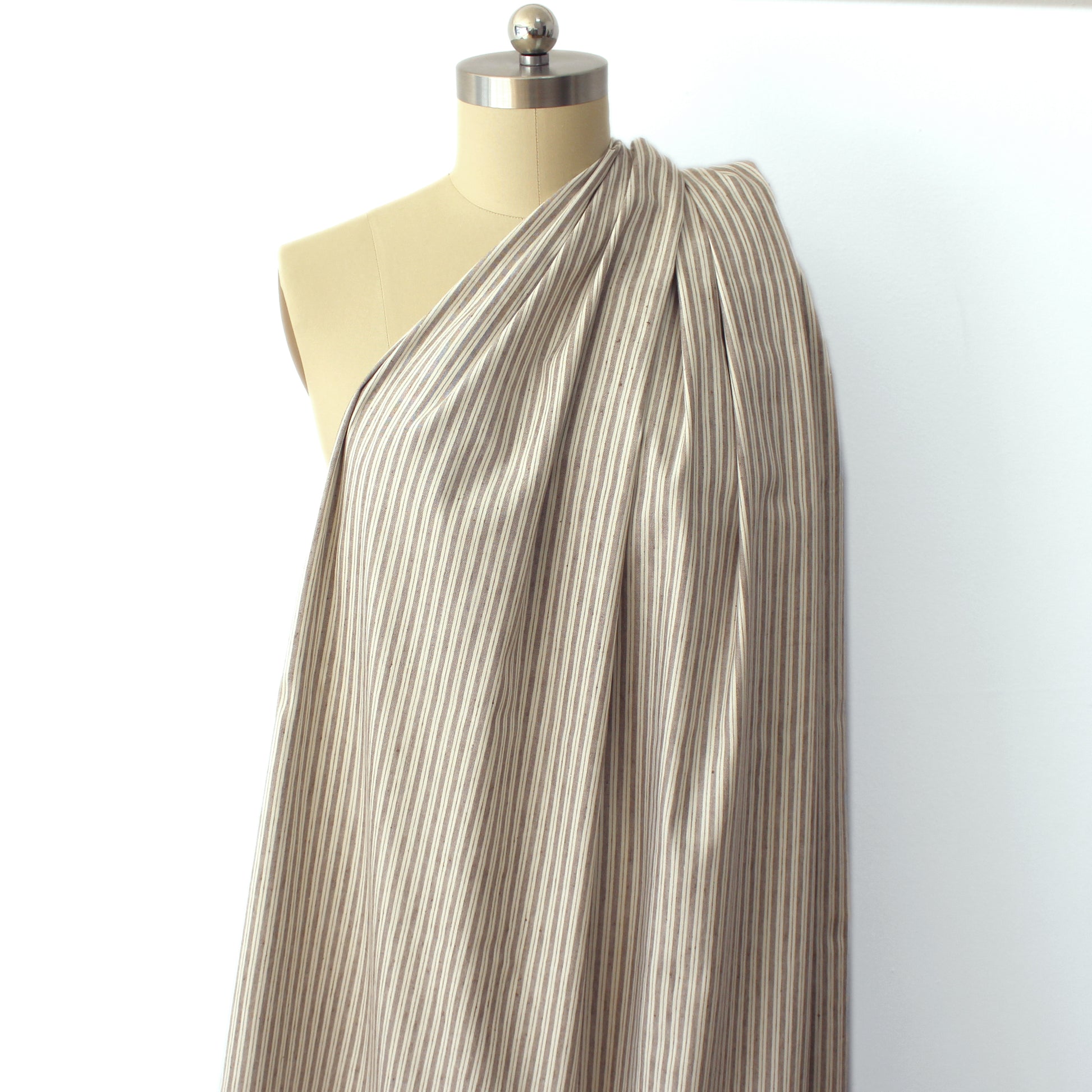 European varying stripe linen/rayon stretch woven