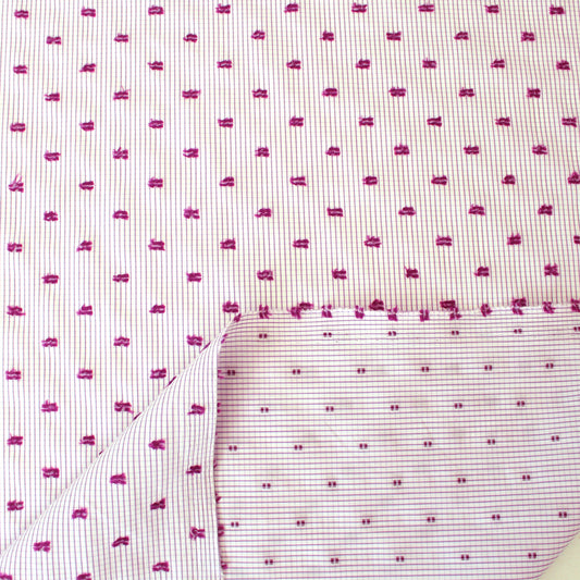 Italian "clip dot grid" clipped weave poplin