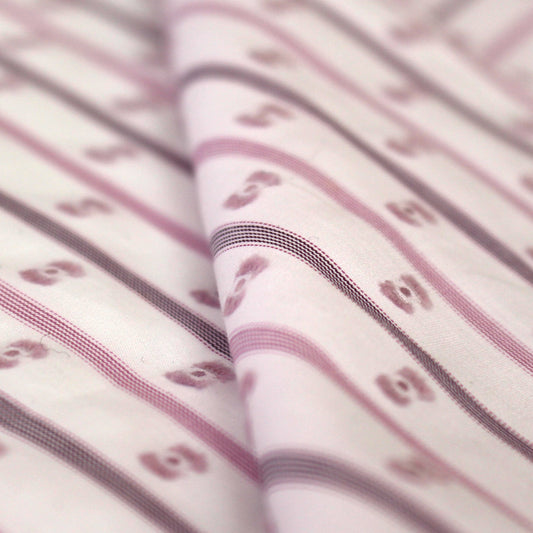 Italian "clip dot stripe" clipped weave poplin