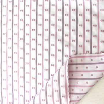 Italian "clip dot stripe" clipped weave poplin