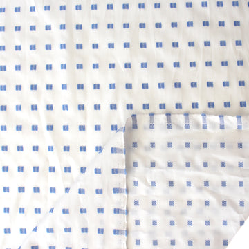 Italian "clip dot square" clipped weave poplin