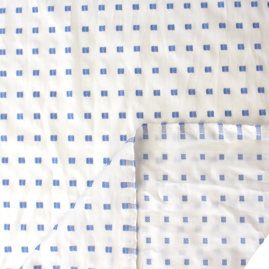Italian "clip dot square" clipped weave poplin