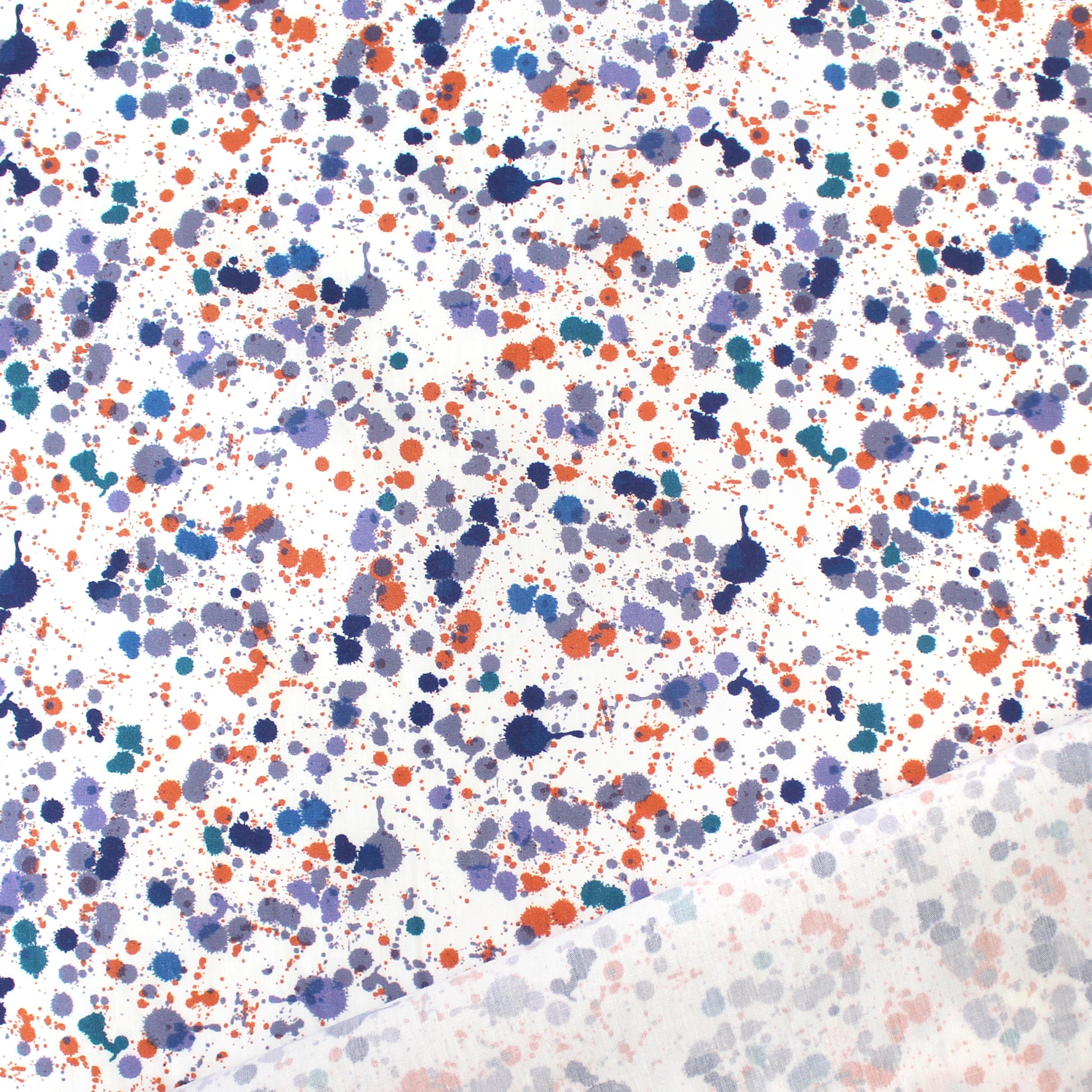 Italian 'paint drop' printed cotton poplin