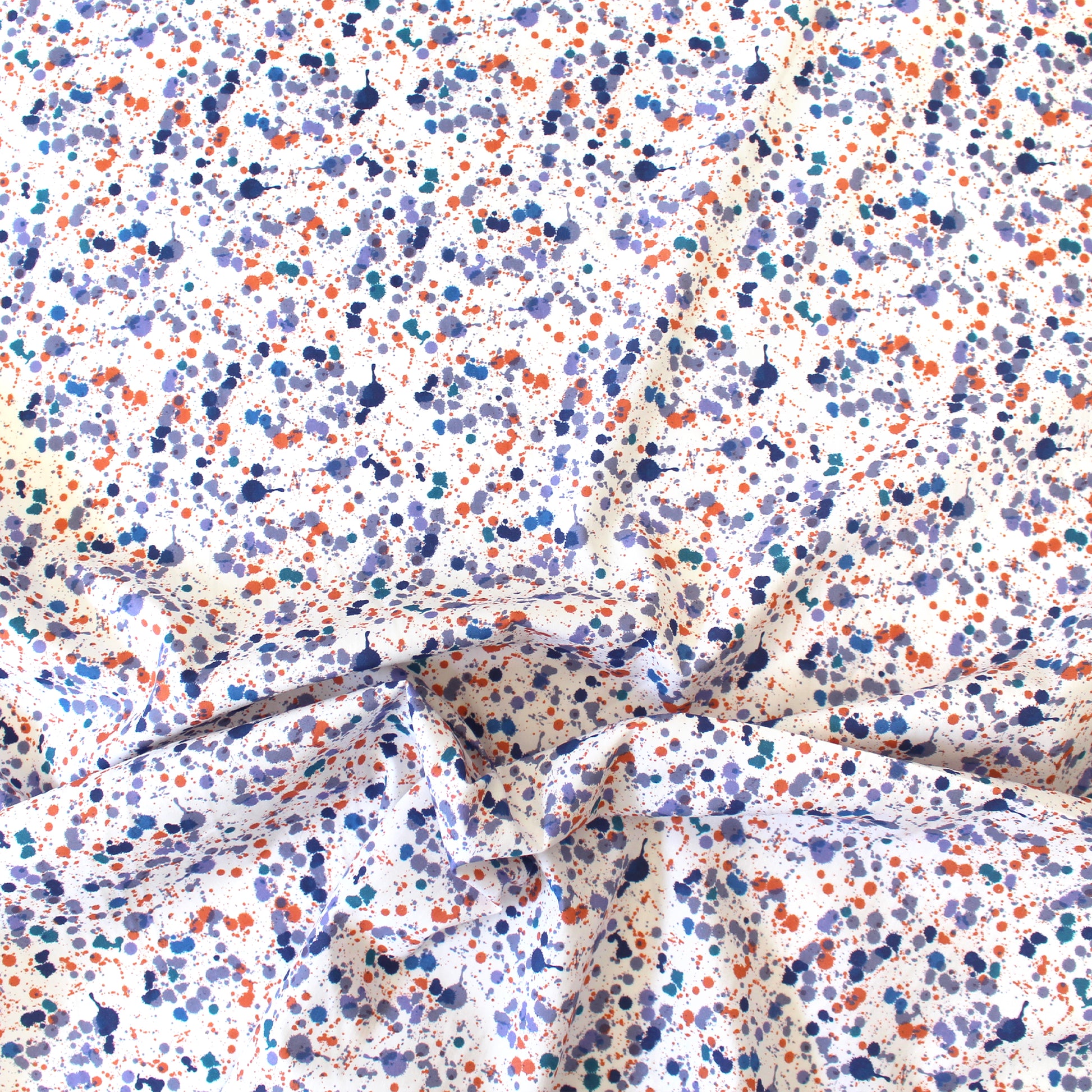 Italian 'paint drop' printed cotton poplin