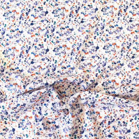 Italian 'paint drop' printed cotton poplin