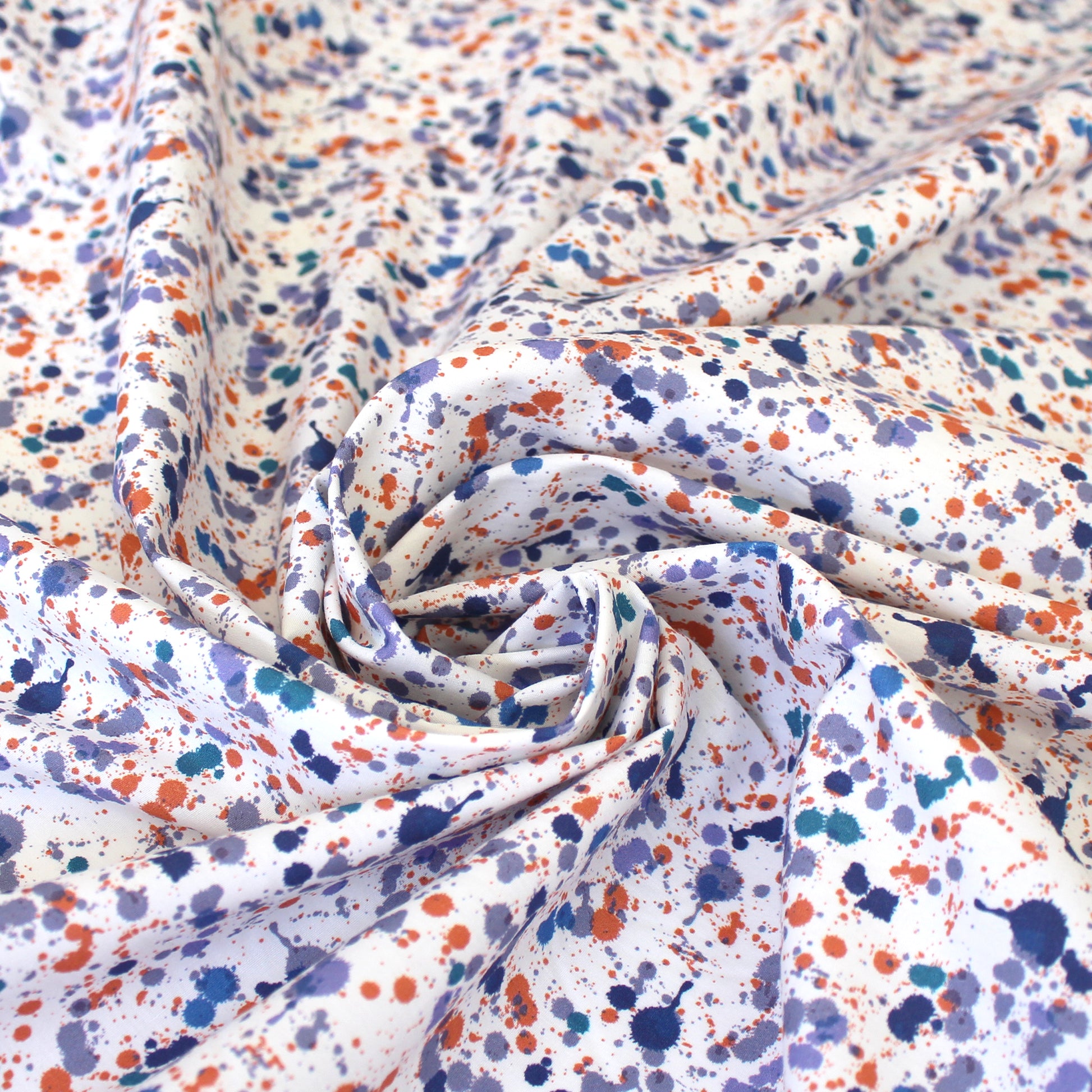 Italian 'paint drop' printed cotton poplin