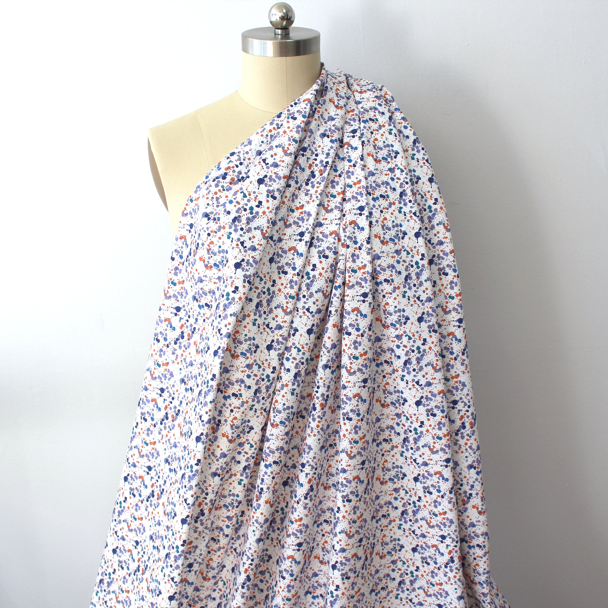 Italian 'paint drop' printed cotton poplin