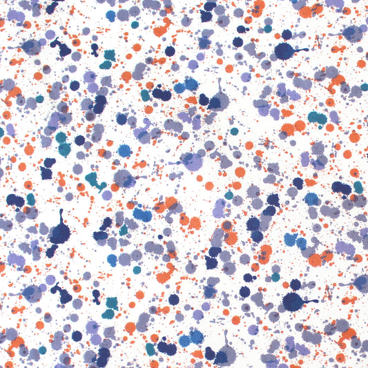 Italian 'paint drop' printed cotton poplin