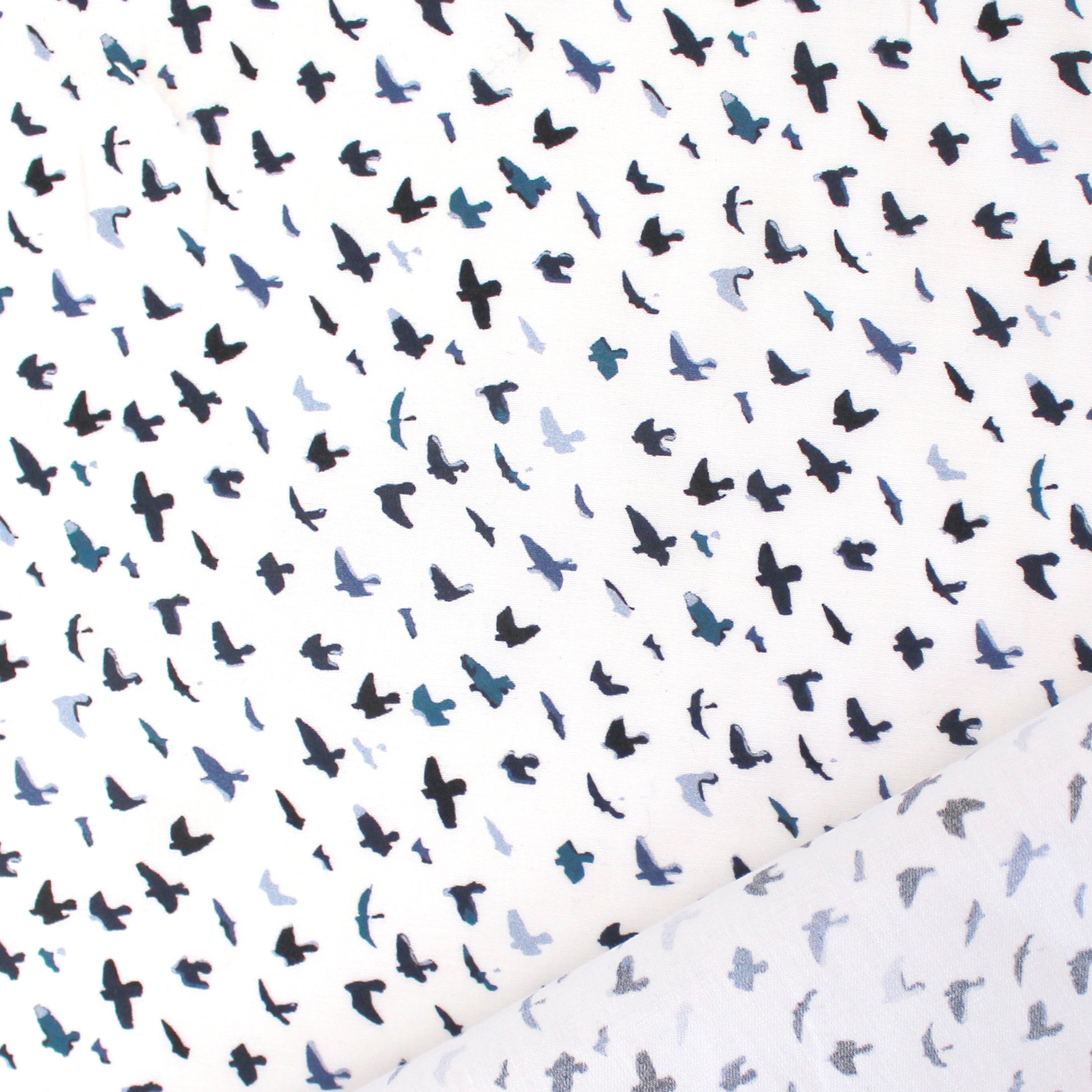 Italian 'petite birds' stretch cotton poplin
