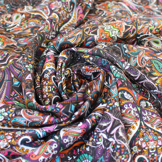 Italian 'paisley reflection' stretch cotton shirting