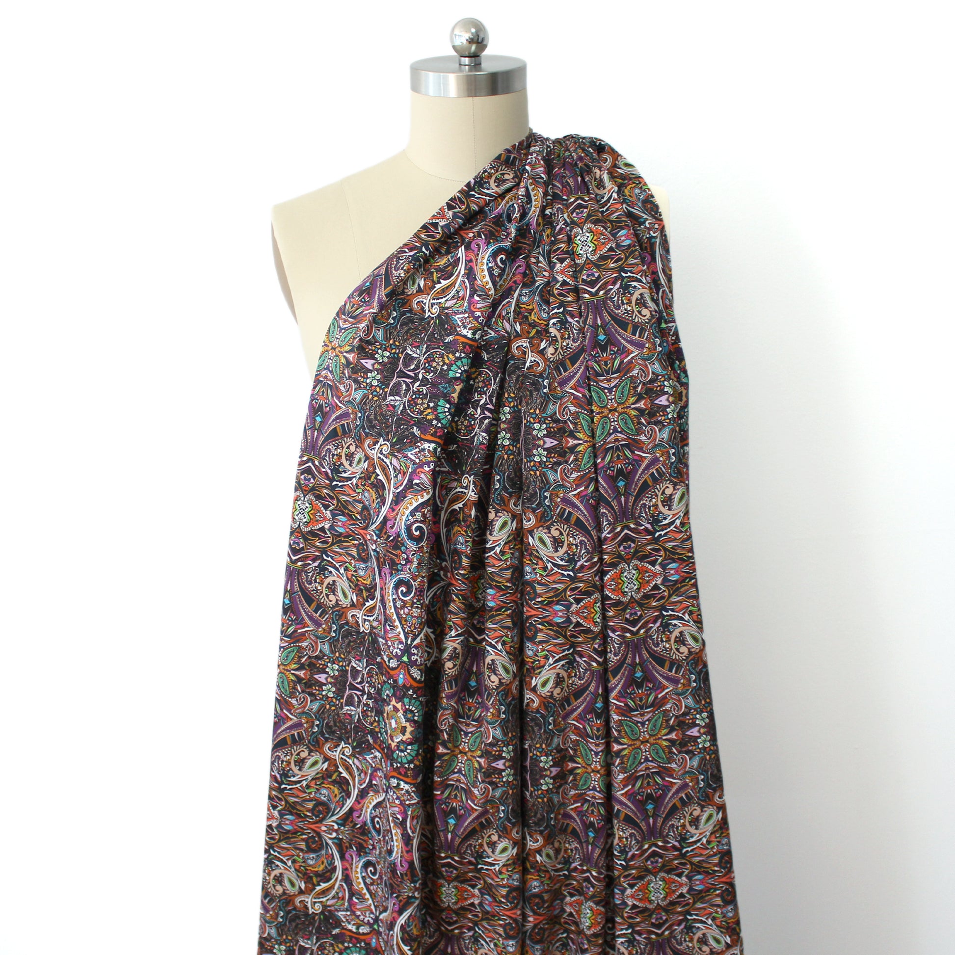 Italian 'paisley reflection' stretch cotton shirting