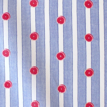 Italian "cabana citrus" striped cotton poplin