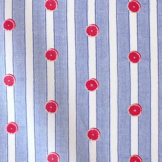 Italian "cabana citrus" striped cotton poplin