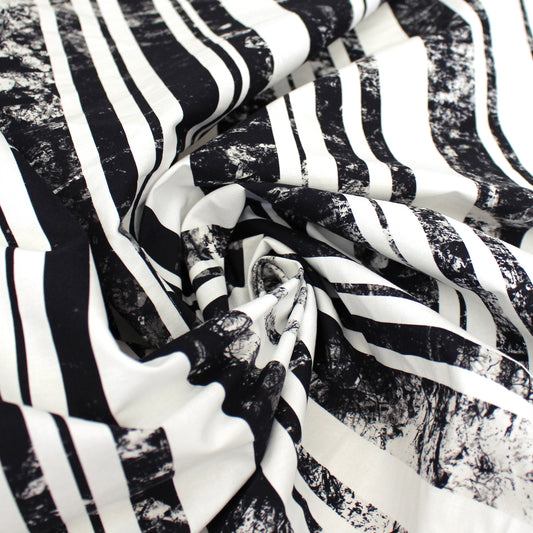 Italian 'trees behind stripes' stretch cotton shirting