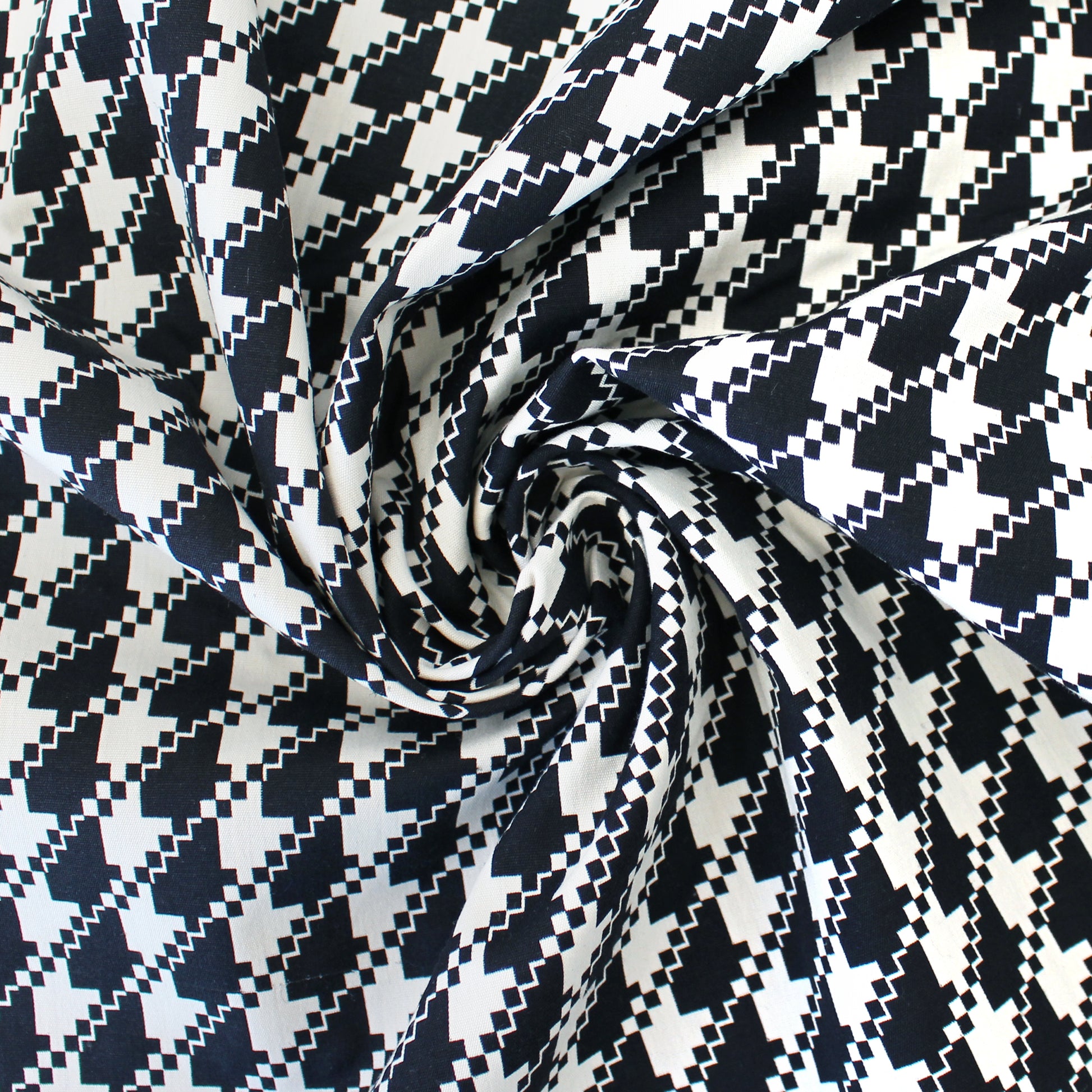 Italian 'digital houndstooth' reversible stretch jacquard