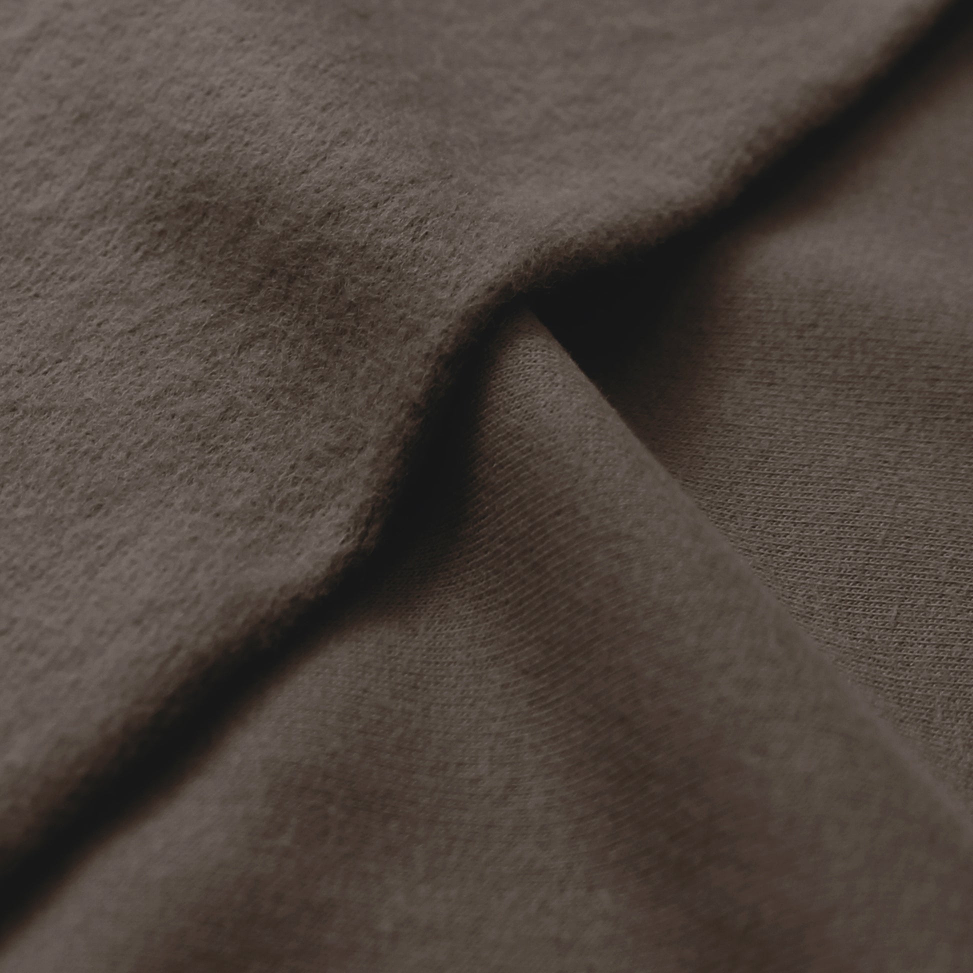 eco fleece cotton sweatshirt knit - cocoa