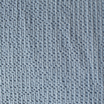 'Belgian waffle' textured cotton blend denim, Oeko-Tex cert.