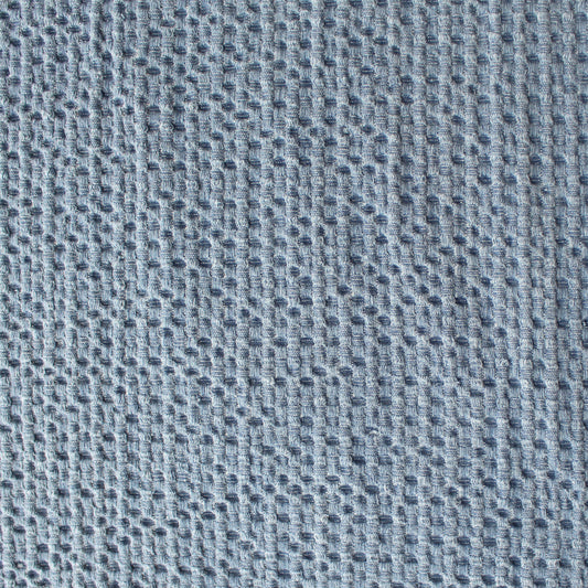 'Belgian waffle' textured cotton blend denim, Oeko-Tex cert.